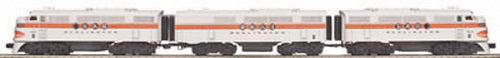 MTH 20-2443-1 O Gauge Burlington FT ABA Diesel Engine Set w/PS2 #110-A/110-D