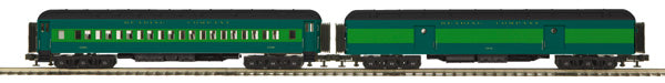 MTH 20-4499 O Reading 70’ Madison Baggage/Coach Passenger Car Set (Set of 2)