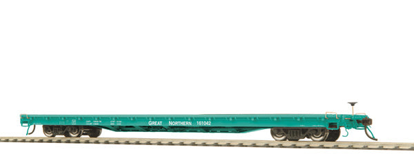 MTH 80-98004 Great Northern HO Scale 60' Wood Deck Flat Car