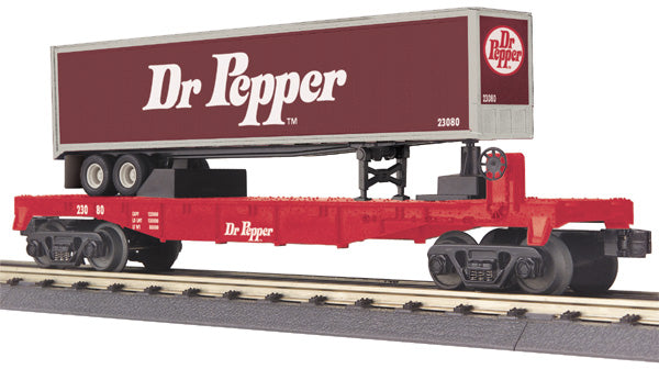 MTH 30-76304 Dr Pepper Flat Car w/ Trailer