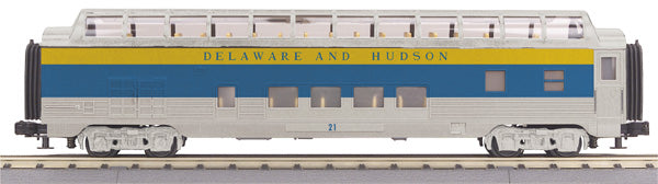 MTH 30-67453 Delaware & Hudson 60’ Streamlined ABS Full-Length Vista Dome Car V2