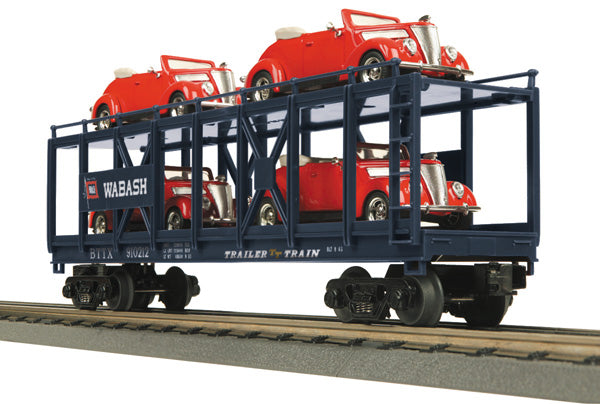 MTH 30-76309 O Wabash Auto Carrier Flatcar w/(4) ‘Convertibles