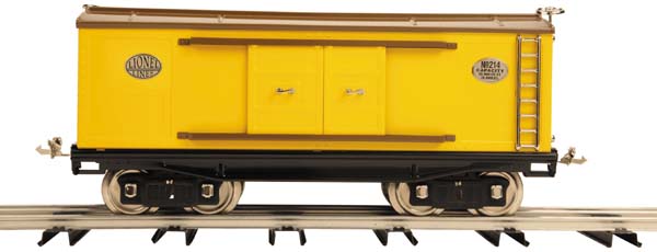 MTH 11-30007 Lionel Std. Gauge No. 214 Yellow & Brown Box Car