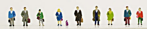 Model Power 1349 N Scale Standing Tourist Traveller Plastic Figures (Set of 9)