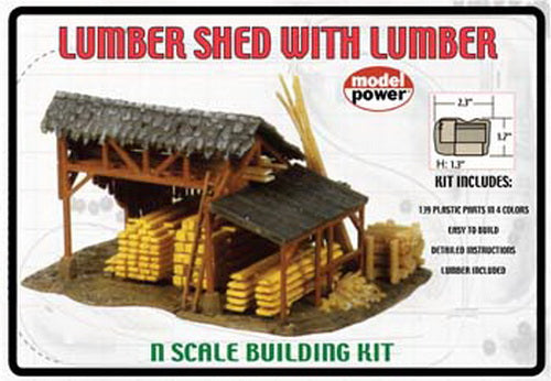 Model Power 1580 N Scale Lumber Shed w/Lumber Plastic Kit