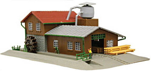 Model Power 2567 N Scale Saw Mill Built Up Lighted W/-2 Handpainted Figures
