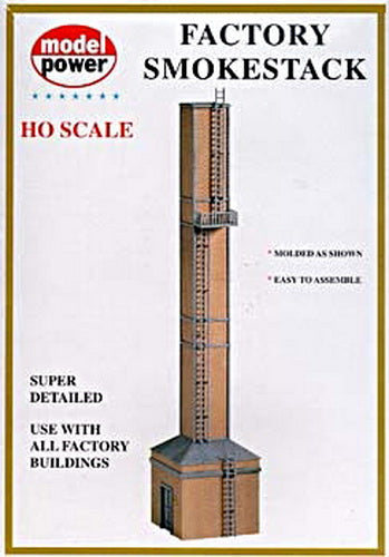 Model Power 312 HO Scale Factory Smoke Stack Building Kit