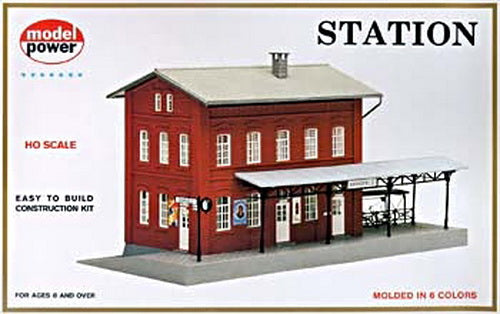 Model Power 480 HO Scale 2-Story Railroad Station Building Kit