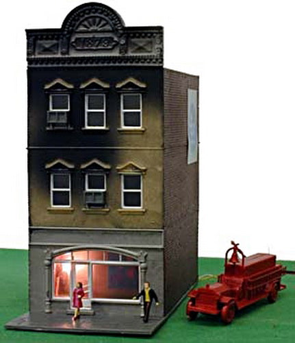 Model Power 569 HO Scale Building On Fire