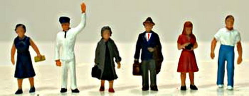 Model Power 5724 HO Pedestian Figures Going to Board the Train (Set of 6)