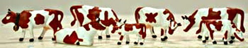 Model Power 5742 HO Brown/White Cows & Calves Figures