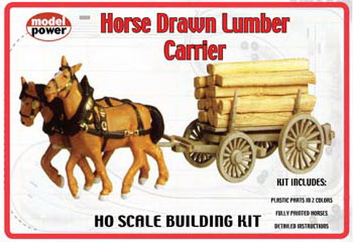 Model Power 624 HO Scale Horse Drawn Lumber Carrier Kit