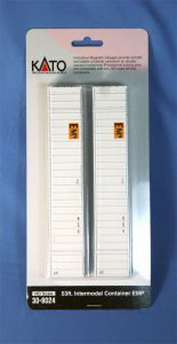 Kato 30-9024 HO Scale EMP 53' Rib-Side Intermodal Container (Pack of 2)