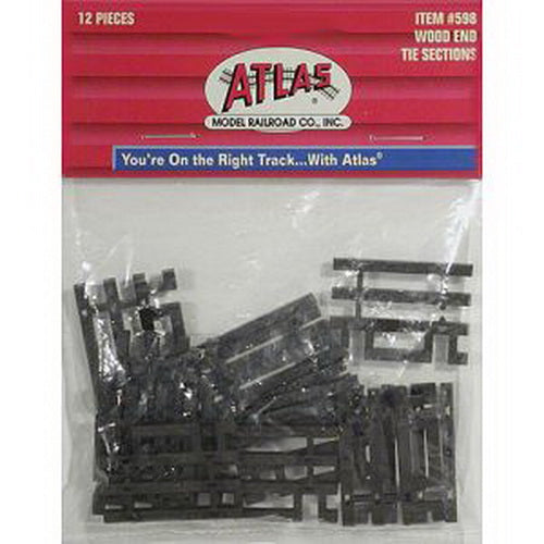 Atlas 0598 HO Code 83 Wood End Tie Sections (Pack of 12)