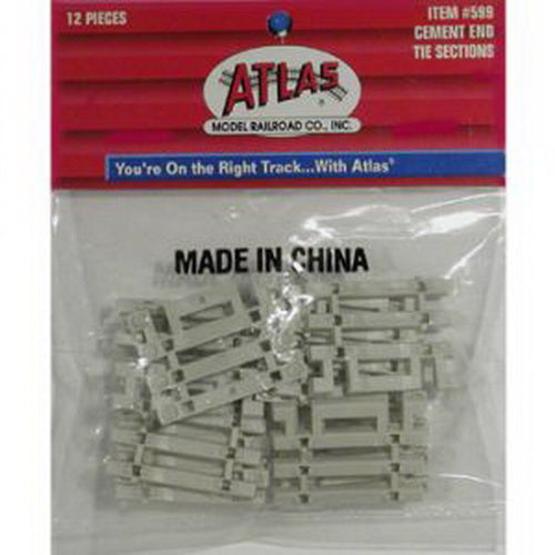 Atlas 0599 HO Scale Conrete End Tie Sections (Pack of 12)