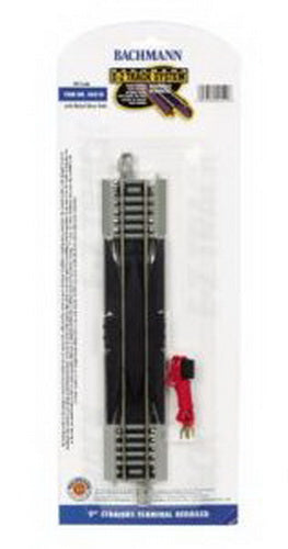 Bachmann 44510 HO Nickel Silver 9" Straight E-Z Track Terminal Rerailer w/Wire