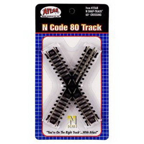 Atlas 2568 N Code 80 Nickel Silver 60° Crossing Track