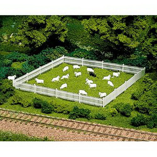 Atlas 776 HO White 72" Plastic Picket Fence W/Gate Building Kit