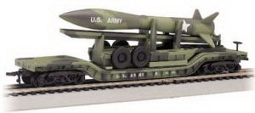 Bachmann 18345 HO Olive Drab Military 52' Depressed-Center Flat Car