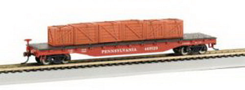 Bachmann 18907 HO Pennsylvania 50' Flatcar w/Crated Load