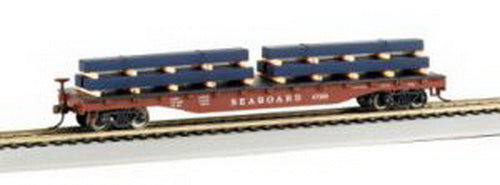 Bachmann 18919 HO Seaboard 50' Flatcar w/Steel Beam Load