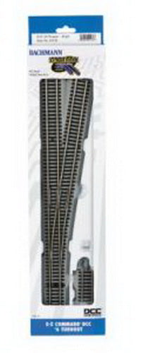 Bachmann 44136 HO Nickel Silver #6 E-Z Command Right-Hand DCC Switch Turnout