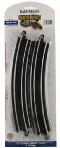 Bachmann 44401 HO Steel Alloy 18" Radius Curved E-Z Track Section (Pack of 4)