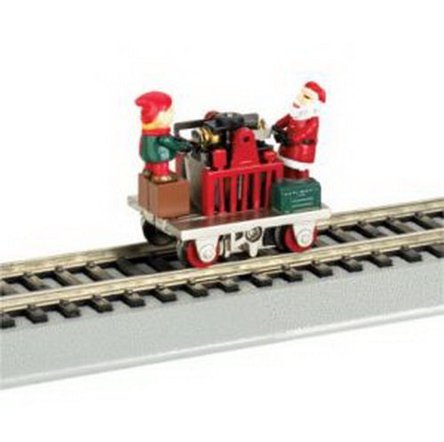 Bachmann 46210 HO Christmas w/Santa & Elf Gandy Dancer Operating Hand Car
