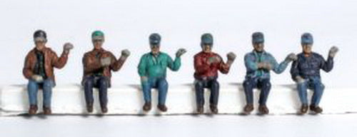 Kato 31-610 HO Scale Seated Engine Crew Figures (Set of 6)