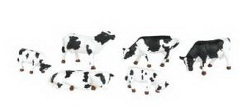 Bachmann 33103 HO Black and White Cow Figures (Set of 6)