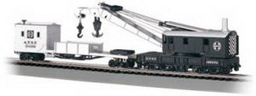 Bachmann 16102 HO Santa Fe 250-Ton Steam Crane and Boom Tender