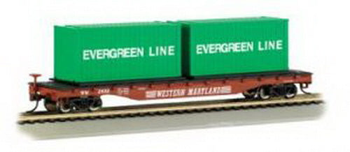 Bachmann 18926 HO Western Maryland 50' Flatcar w/Containers