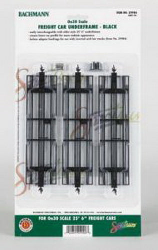 Bachmann 29906 On30 Black Freight Car Underframe (Pack of 3)