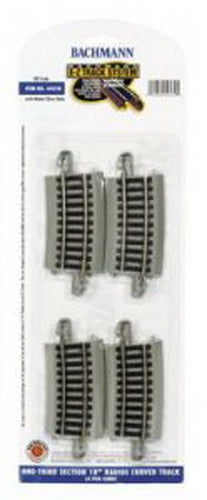 Bachmann 44530 HO NS 1/3 Section 18" Radius Curved E-Z Track (Pack of 4)