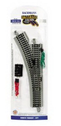 Bachmann 44561 HO Scale Nickel Silver E-Z Track Left-Hand Remote Switch Turnout