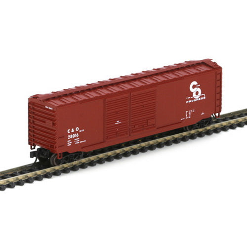 Athearn 14145 N Chesapeake and Ohio 50' PS-1 Double Door Brown Boxcar #28016