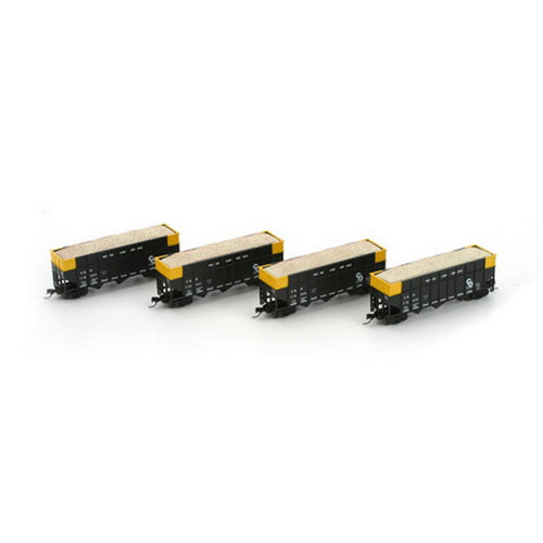 Athearn 22002 N Chesapeake & Ohio 40' Wood Chip Hopper with Load #1 (Set of 4)