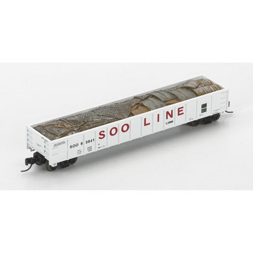 Athearn 23633 N SOO Line 52' Gondola with Scrap Load #63841