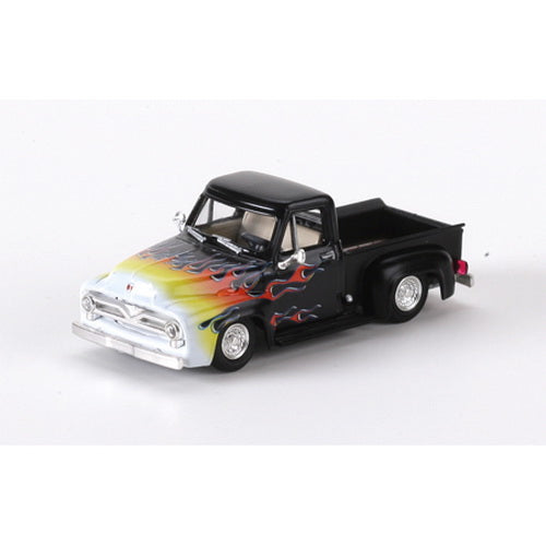 Athearn 26464 HO 1955 Ford F-100 Pickup Black/Flames