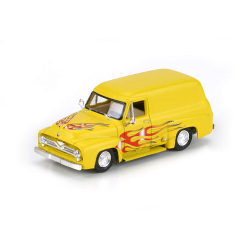 Athearn 26497 HO Yellow/Flames 1955 Ford F-100 Panel Truck #2