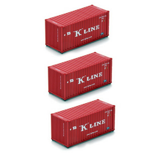 Athearn 28822 K-Line 20' Containers (Set of 3)