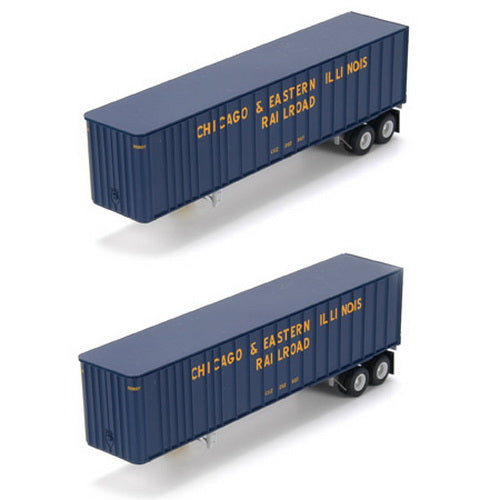 Athearn 70967 HO Chicago & Eastern Illinois RTR 40' Exterior Post Z-Van Trailers