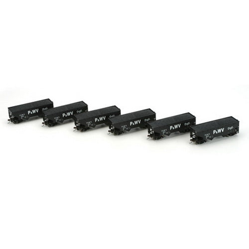Athearn 72662 P&WV 34' Offset Hopper Set w/Coal Loads (6 Cars)