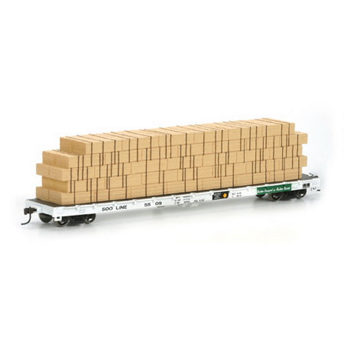 Athearn 81943 HO Scale Soo Line 60' Flat Car w/Lumber Load #5509