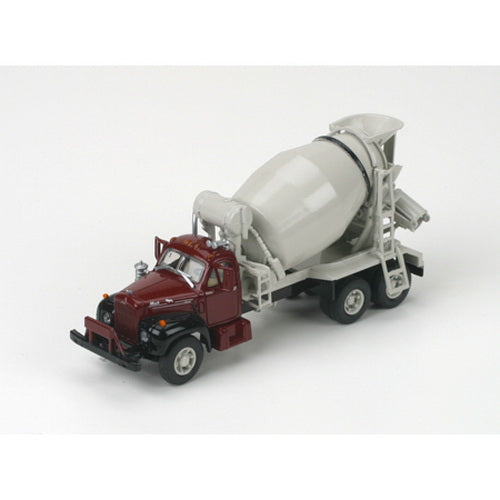 Athearn 93169 HO Maroon W/Black Fenders Mack B Cement Mixer Undecorated Truck