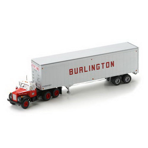Athearn 93186 HO RTR Burlington Mack B Tractor W/40'' Trailer