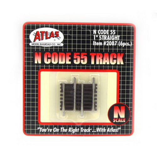 Atlas 2007 N Code 55 Nickel Silver 1" Straight Track (Pack of 6)