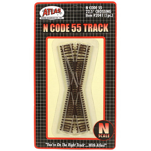 Atlas 2041 N Code 55 Nickel Silver 22-1/4" Degree Crossing Track