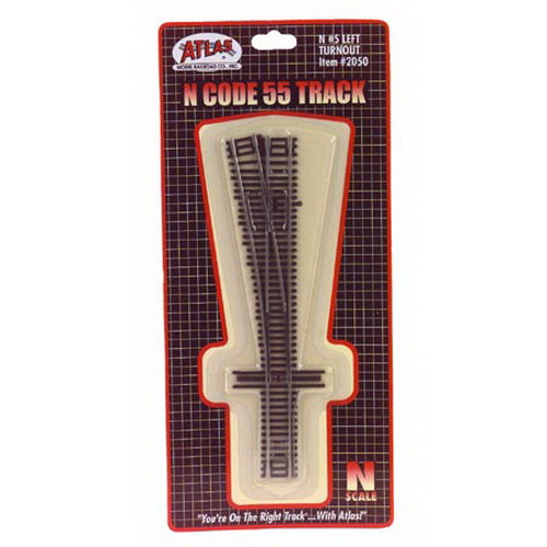 Atlas 2050 N Code 55 Nickel Silver # 5 Left Hand Switch Turnout
