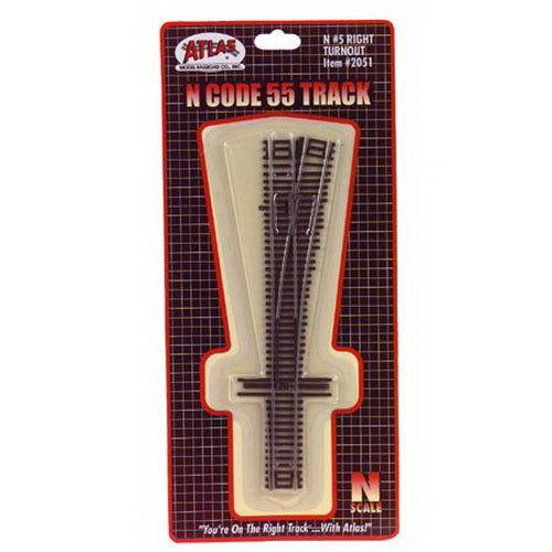 Atlas 2051 N Code 55 Nickel Silver # 5 Right Hand Track Switch Turnout